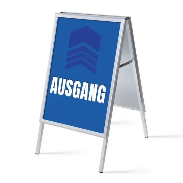 Kundenstopper A1 Komplettset Ausgang Blau Deutsch