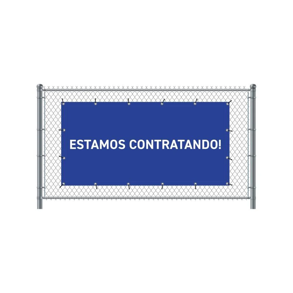 Zaun-Banner 200 x 100 cm Wir Stellen Ein Spanisch Blau