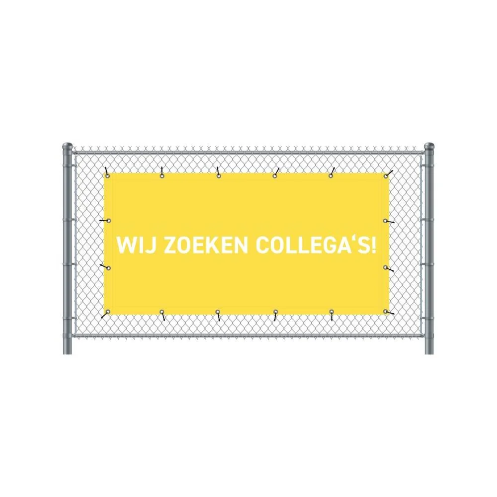 Zaun-Banner 200 x 100 cm Wir Stellen Ein Holländisch Gelb
