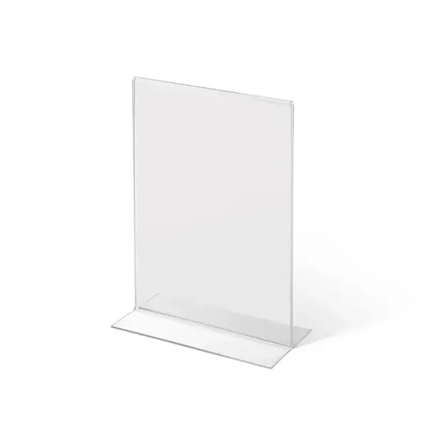 Acrylaufsteller in T-Form DIN A6 hoch