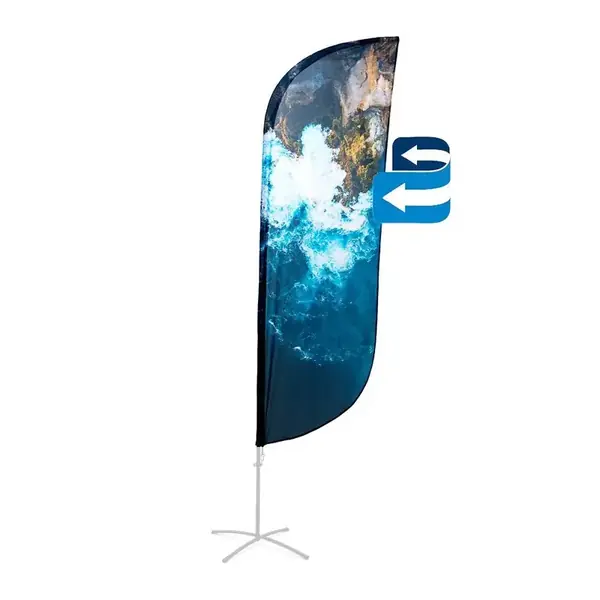 Beachflag Alu Paddelform 165cm Druck Doppelseitig