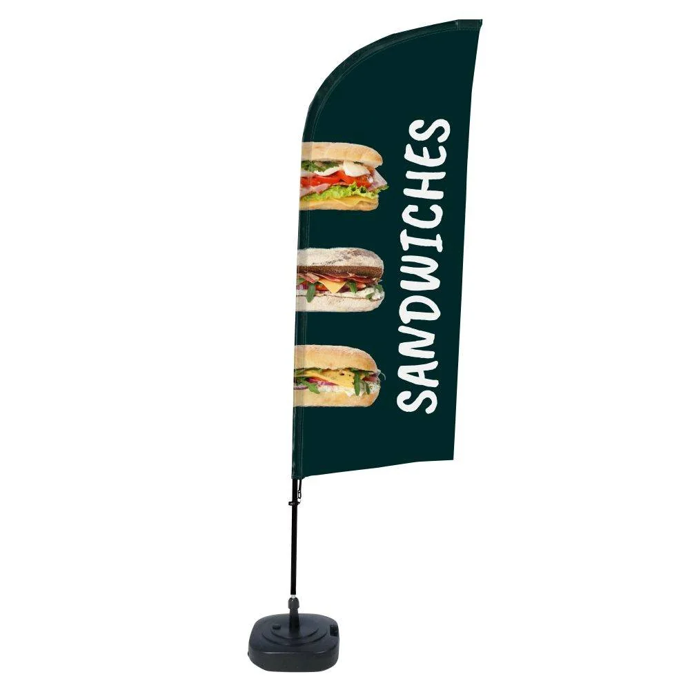 Beachflag Alu Wind Komplett-Set Sandwiches Englisch ECO
