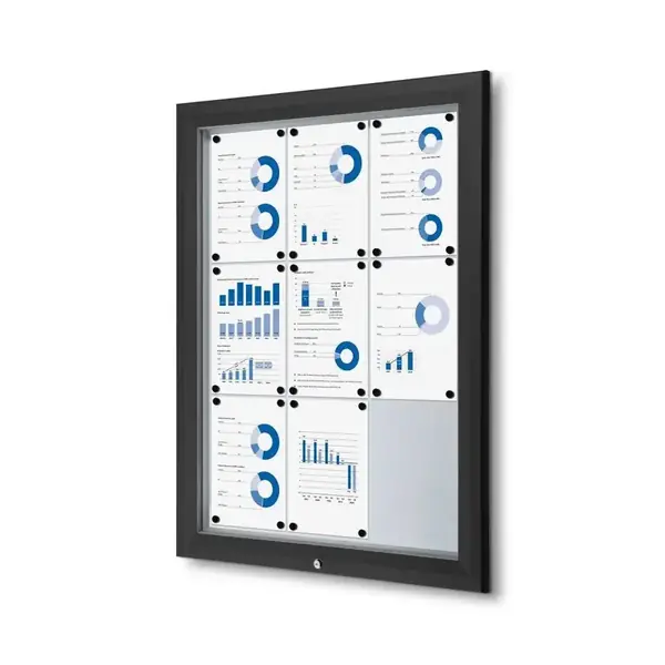 Schaukasten Außen Premium 9xA4 RAL 9005