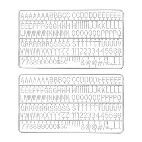 Satz weißer Kunststoffbuchstaben für Letterboard Schwarz
