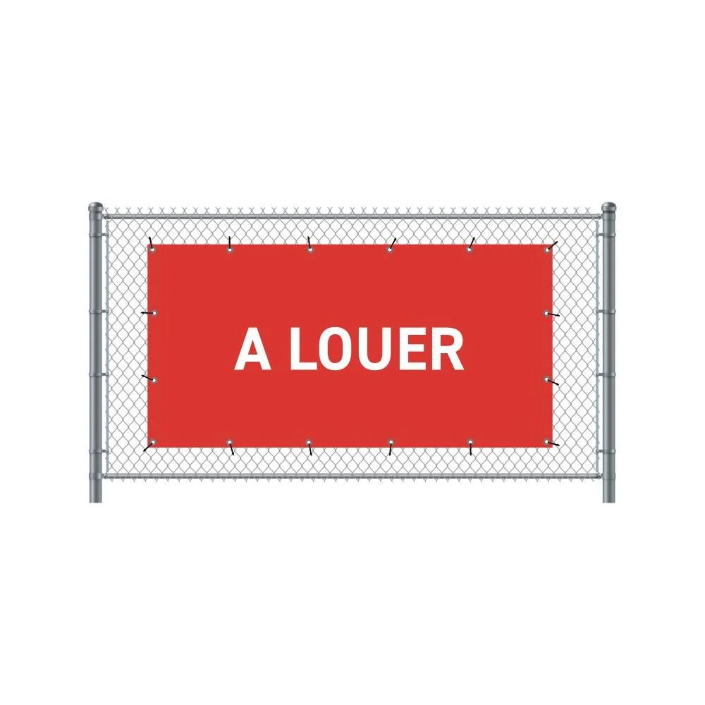 Zaun-Banner 200 x 100 cm Zu Vermieten Französisch Rot