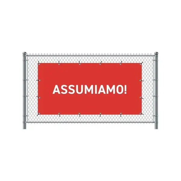 Zaun-Banner 200 x 100 cm Wir Stellen Ein Italienisch Rot