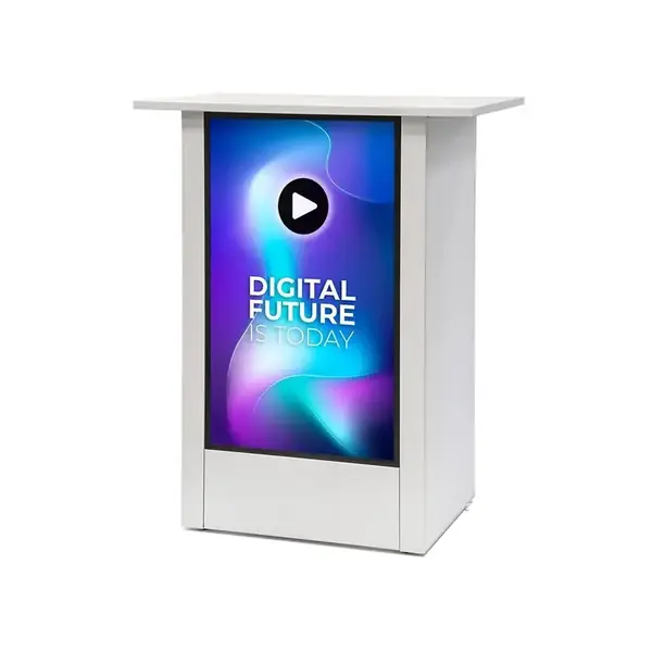 Digitale Promotiontheke Futuro Mit 32" Samsung-Bildschirm Vertikal Weiß