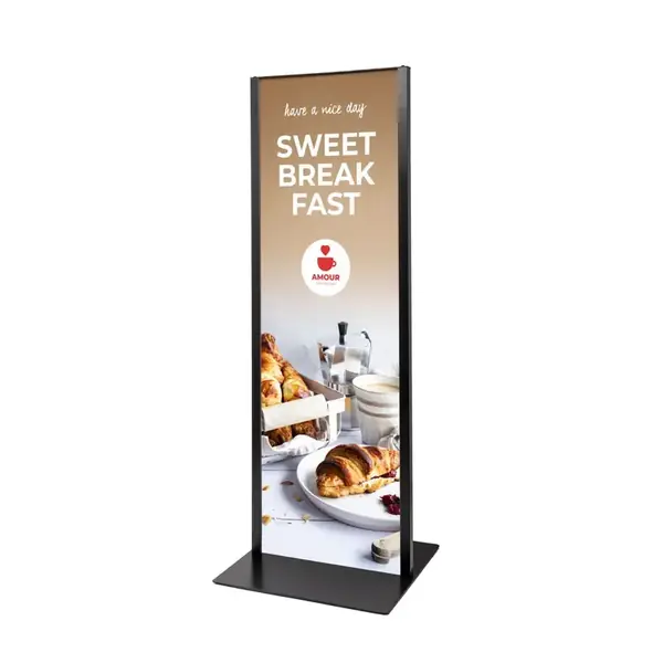 Totem Panel Plus 420x1200x3mm RAL9005 Schwarz