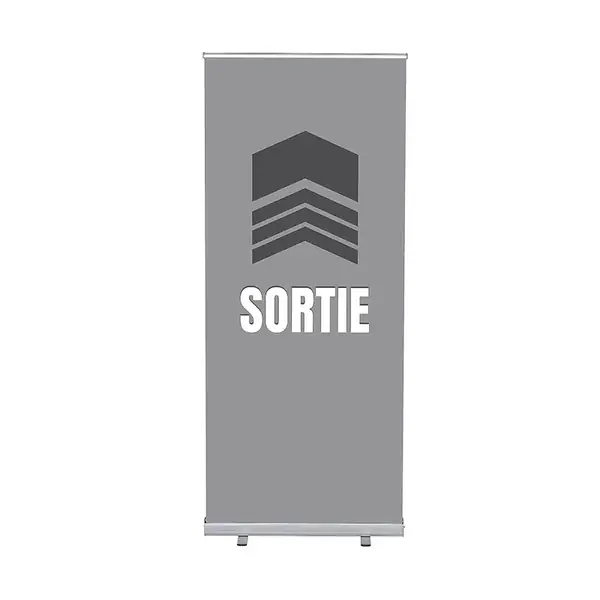 Roll-Banner Budget 85 Komplettset Ausgang Grau Französisch