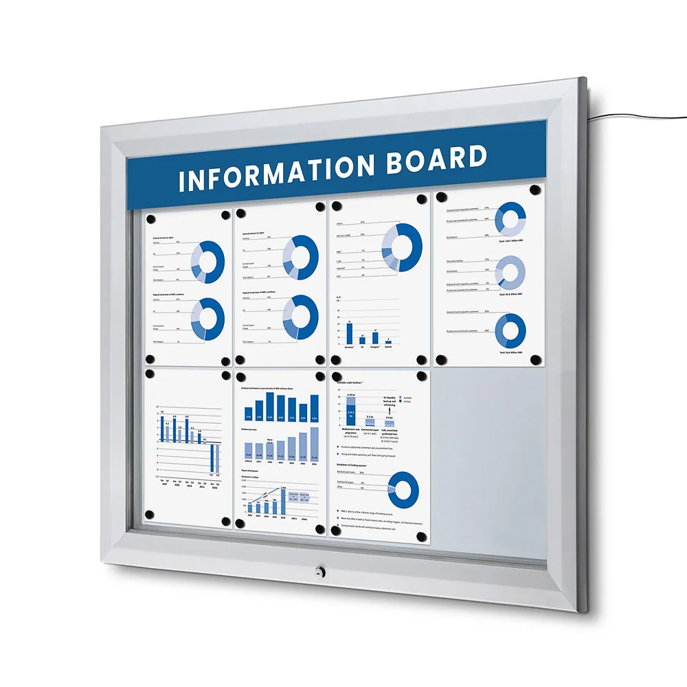 Topschild Abschließbarer Schaukasten Outdoor LED 93 x 10 cm