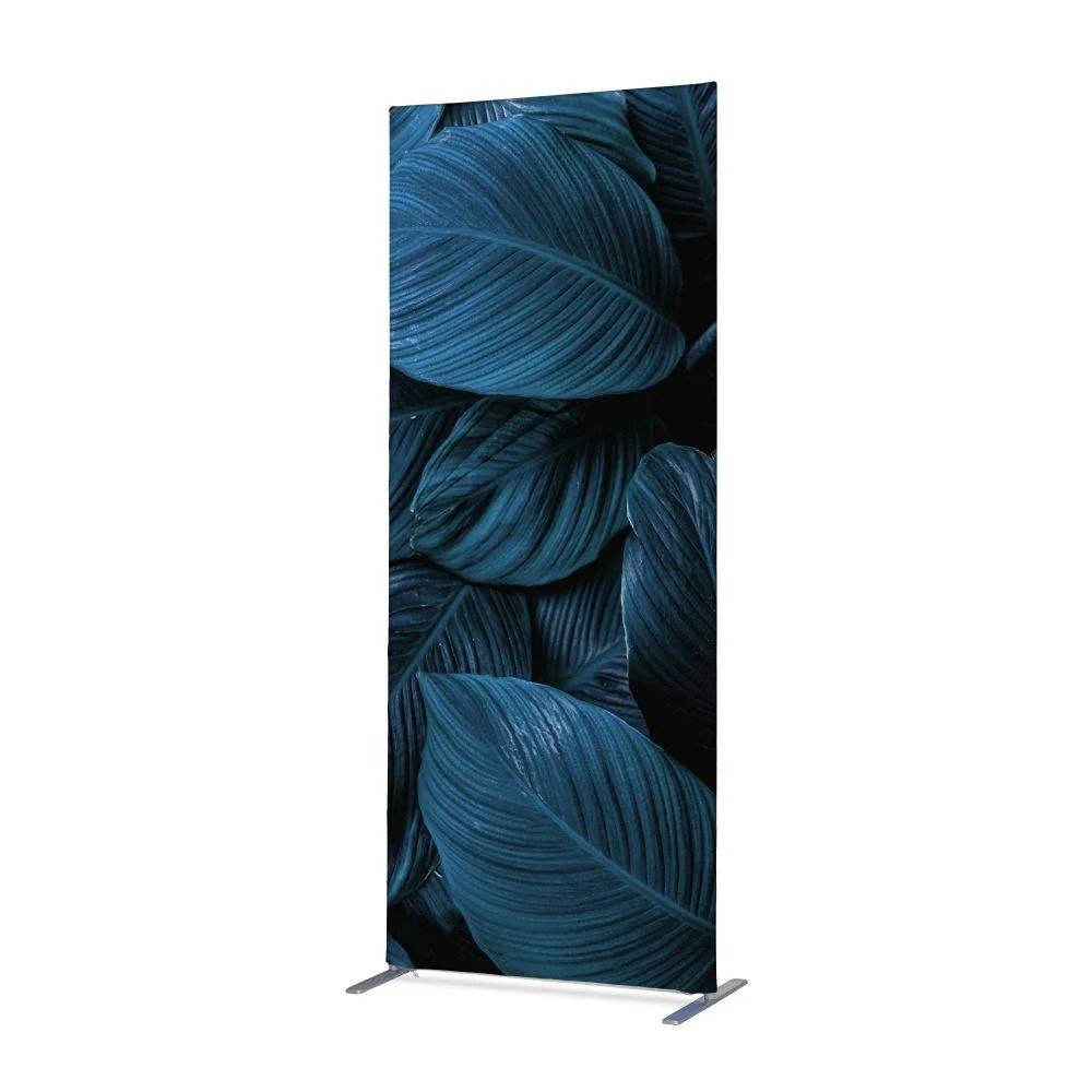 Textil Raumteiler Deko 85-200 Botanische Blätter Blau