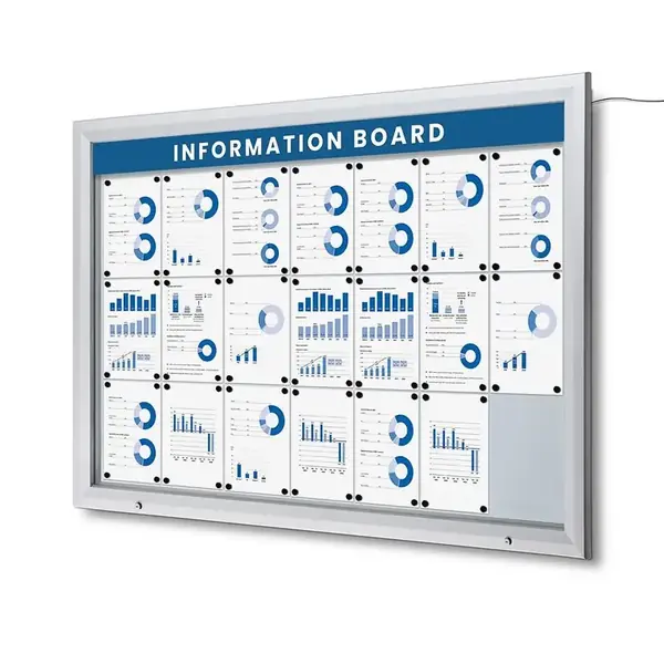 Topschild Abschließbarer Schaukasten Outdoor LED 159 x 10 cm