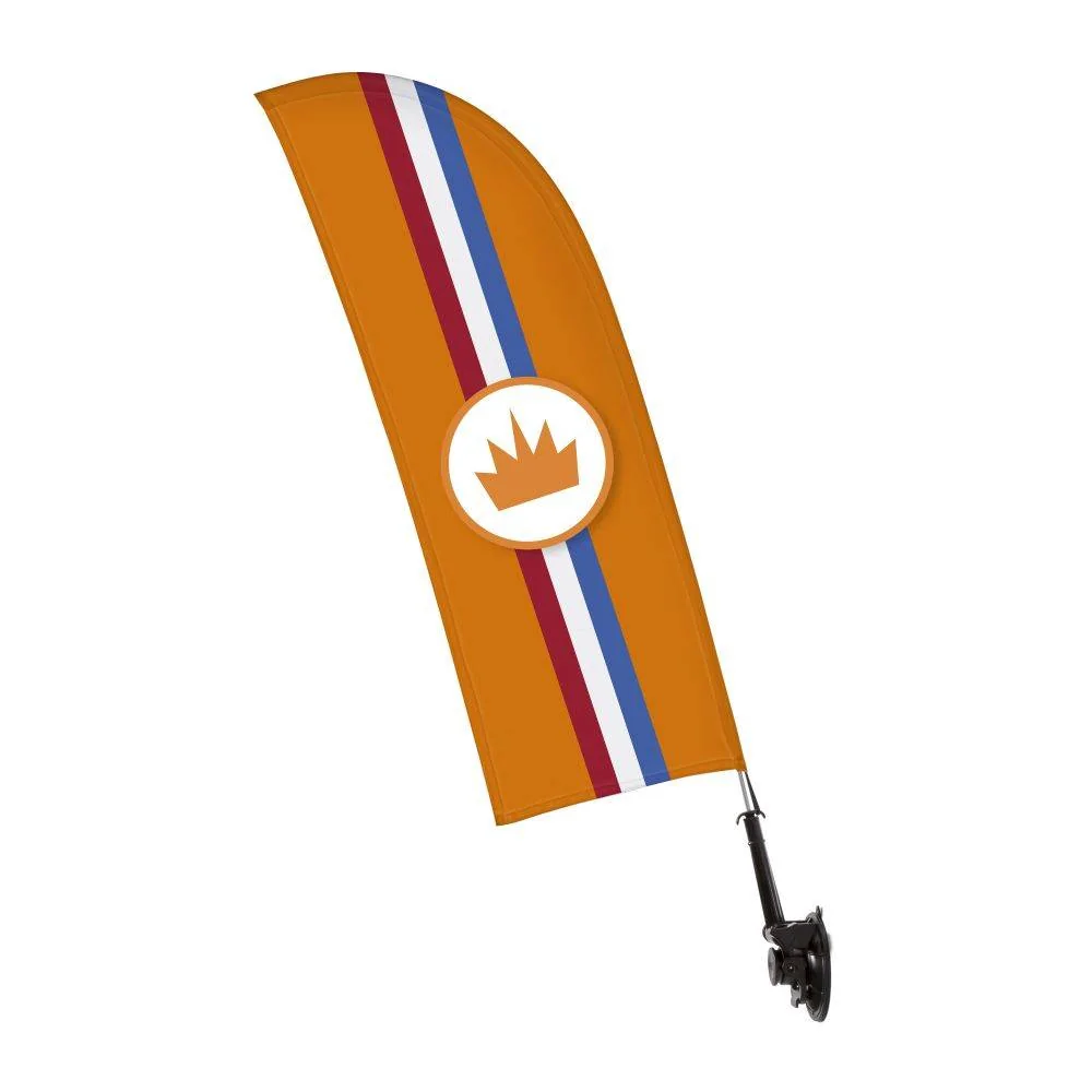 Fensterflagge Komplettset Einseitig Orange Krone