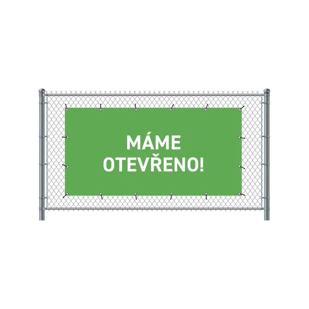 Zaun-Banner 200 x 100 cm Geöffnet Tschechisch Grün