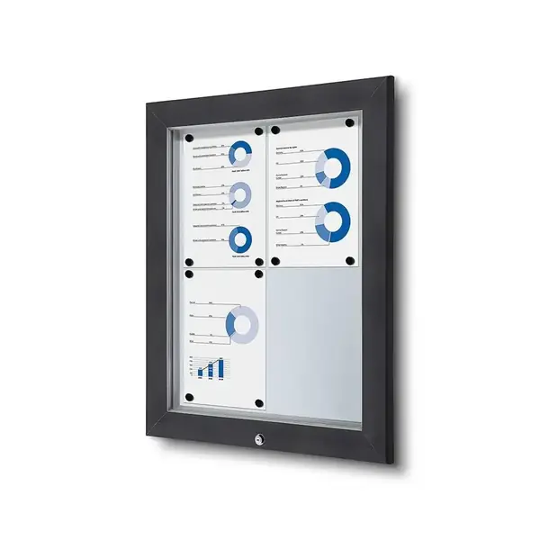 Schaukasten Außen Premium 4xA4 RAL 7016