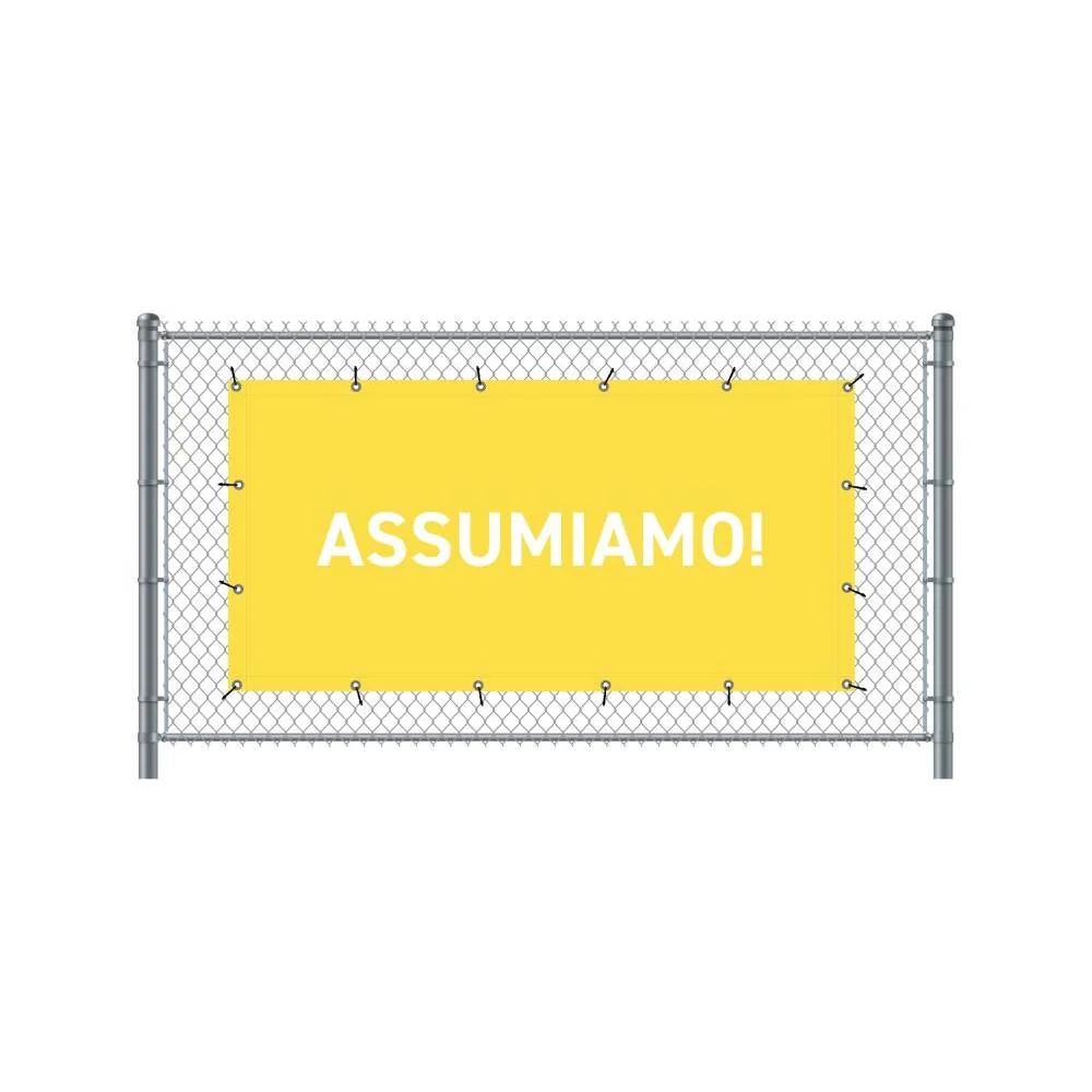 Zaun-Banner 200 x 100 cm Wir Stellen Ein Italienisch Gelb