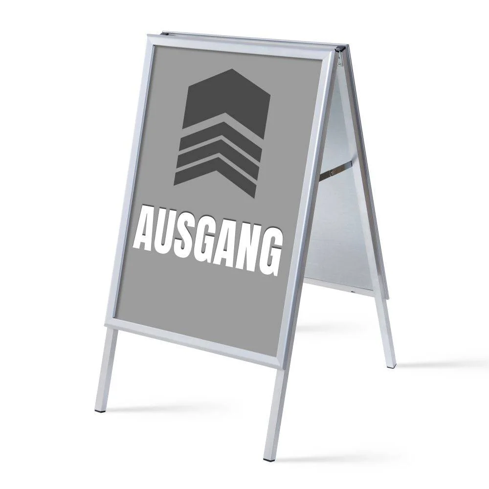 Kundenstopper A1 Komplettset Ausgang Grau Deutsch